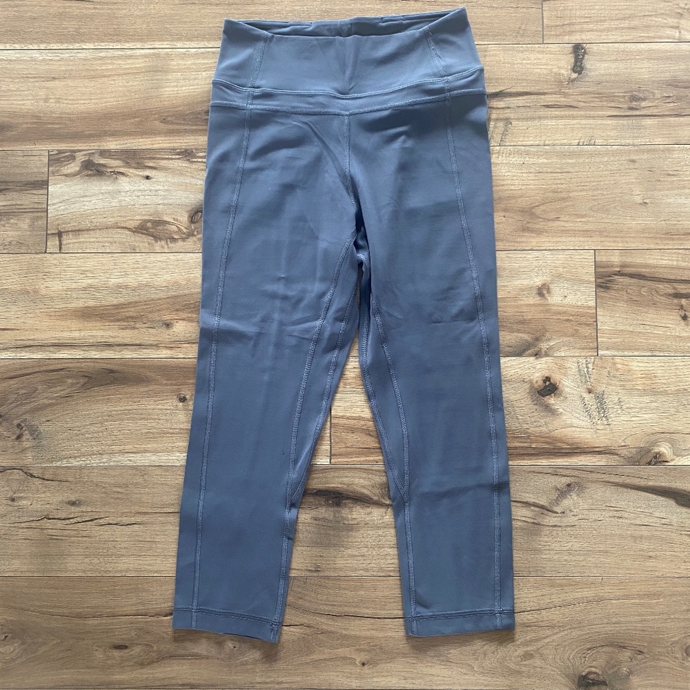 Lululemon Dark Carbon Pushing Limits Crop Leggings (Nulu 21")-Size 6